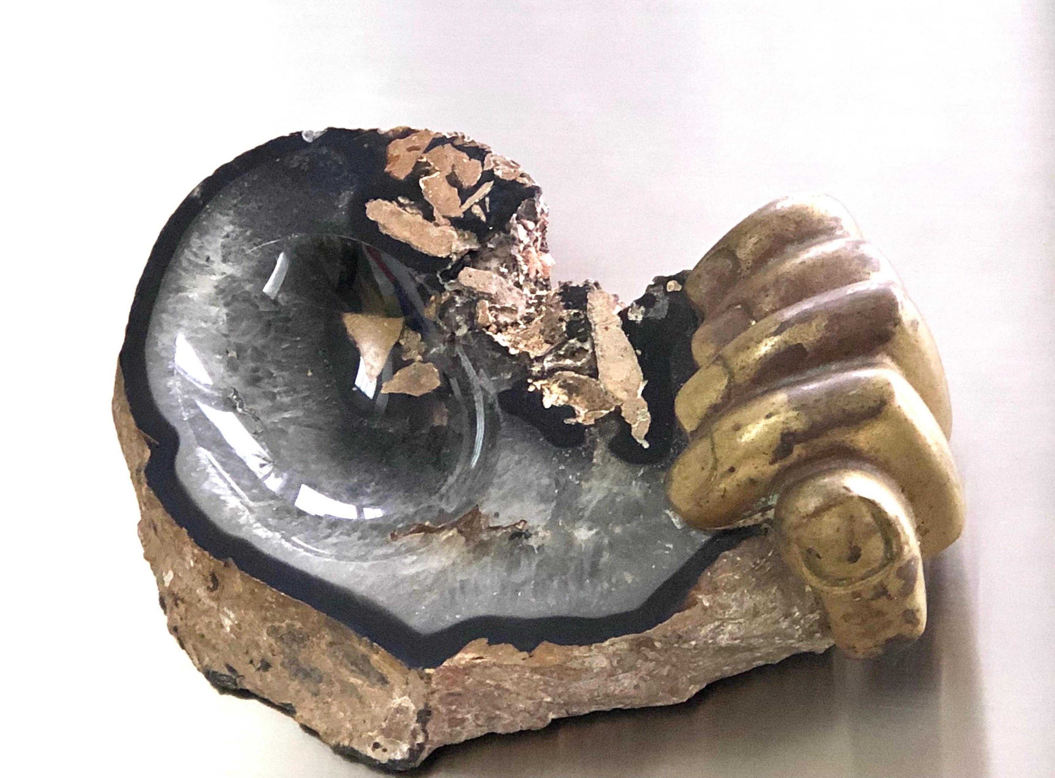 Pietrina Checcacci Bronze and Agate Sculpture Hand Tray, 1970s (Ende des 20. Jahrhunderts)