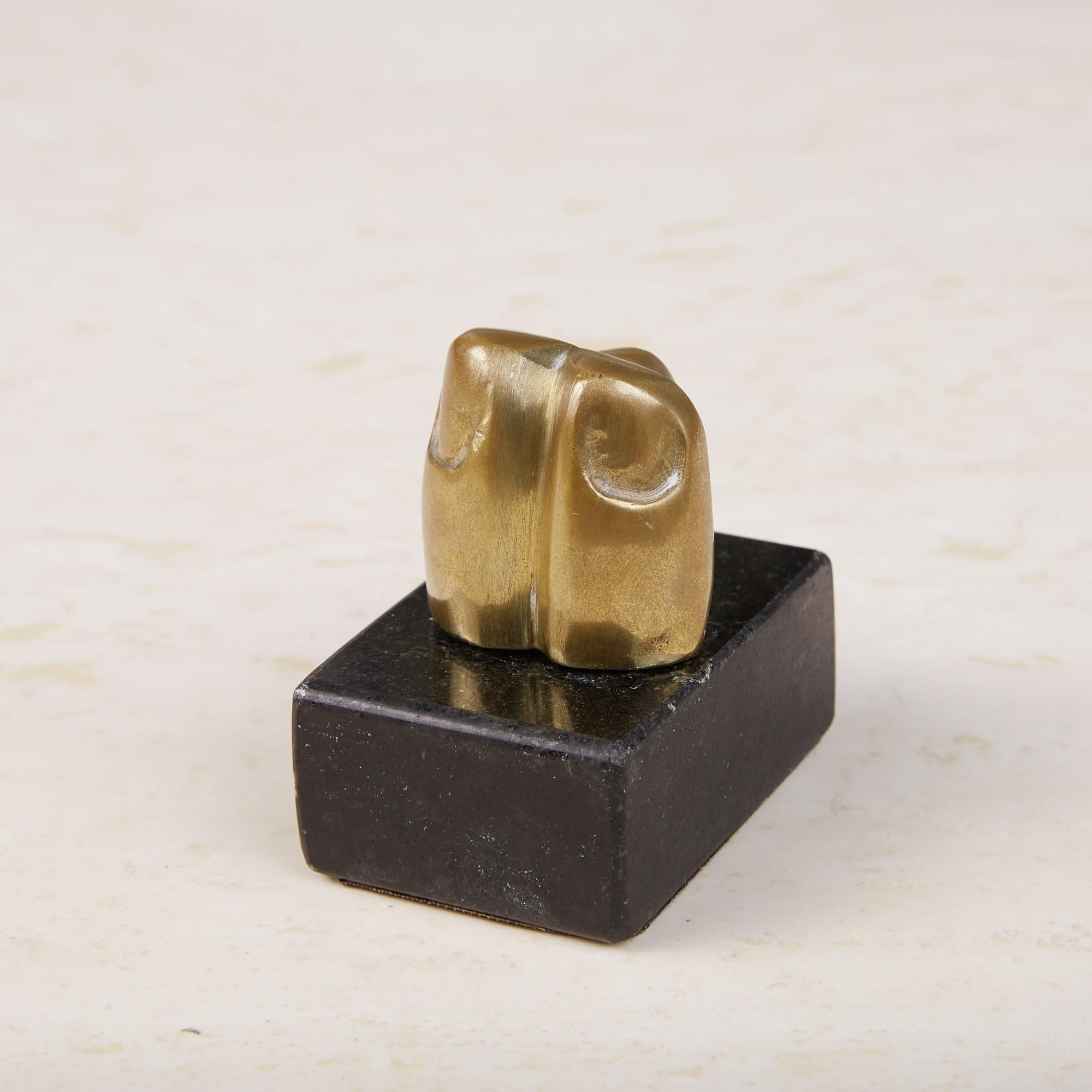 Modern Pietrina Checcacci Cast Bronze Fingers Letter Holder with Granite Base For Sale