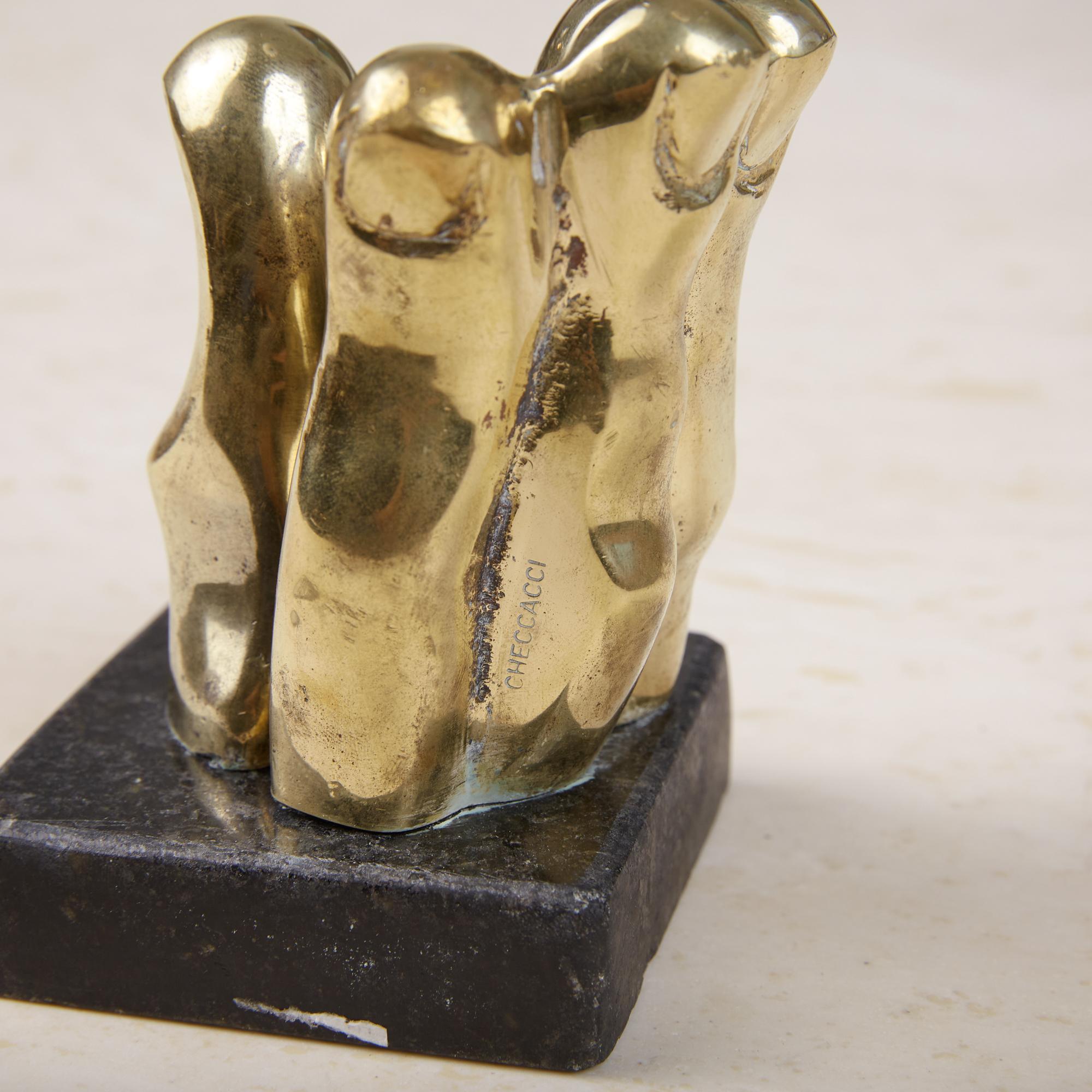 Pietrina Checcacci Cast Bronze Hand Letter Holder with Granite Base 4