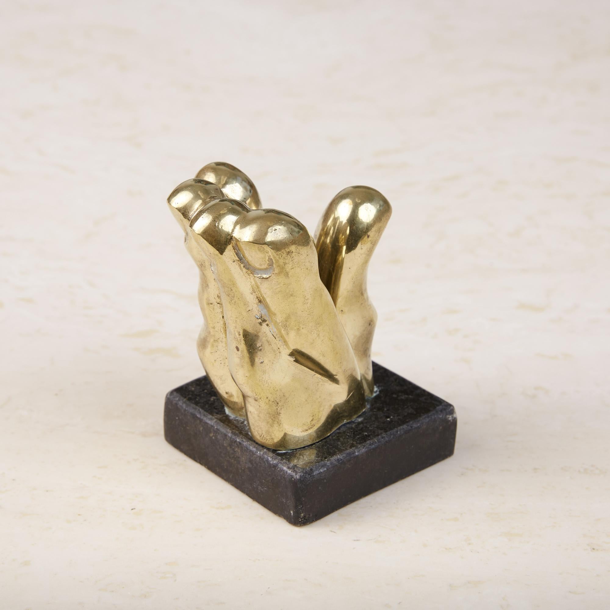 Pietrina Checcacci Cast Bronze Hand Letter Holder with Granite Base 1