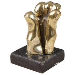 Pietrina Checcacci Cast Bronze Hand Letter Holder with Granite Base