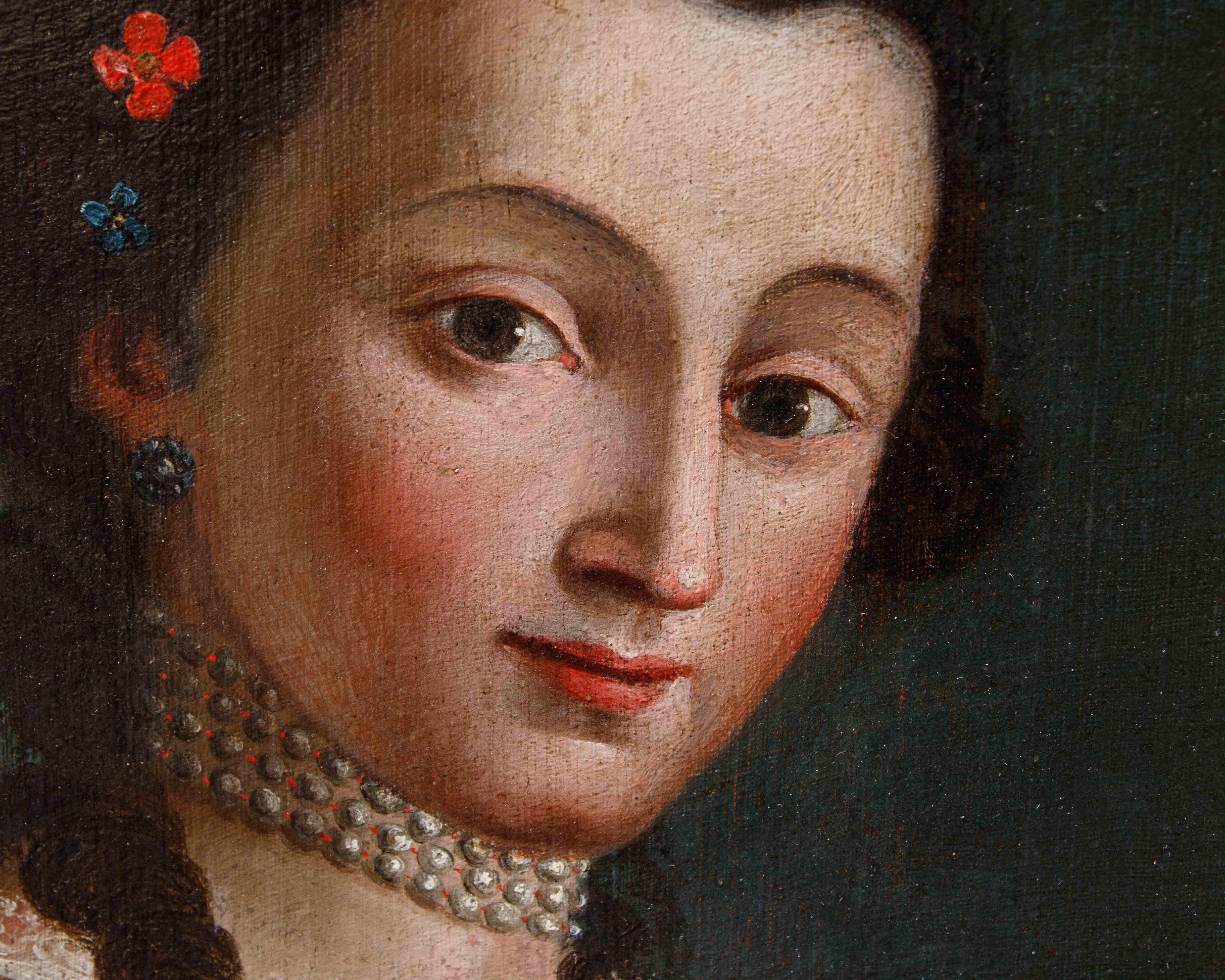 cerchia di Pietro Antonio Rotari, ragazza con cestino di fiori For Sale 5