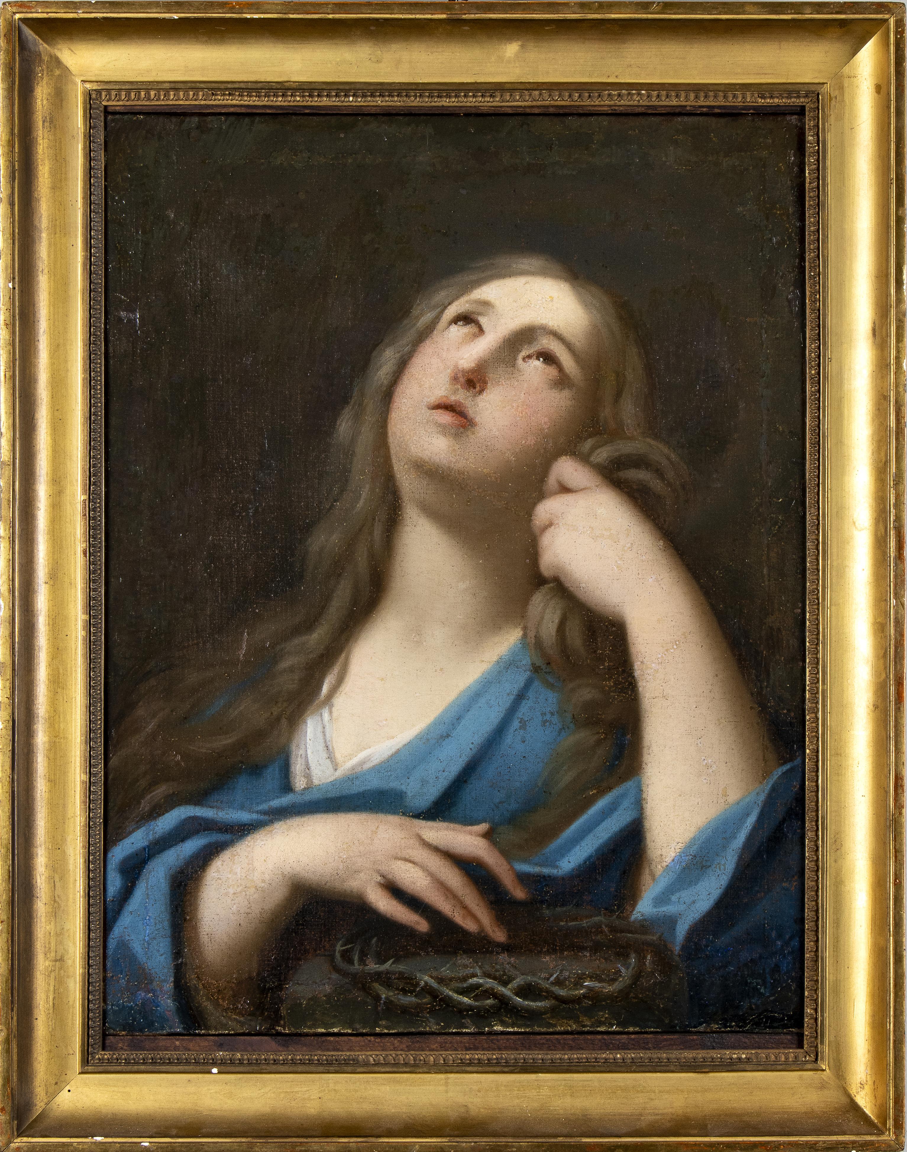 Pietro Antonio Rotari Portrait Painting - Pietro Rotari Mary Magdalene Meditating On The Crown Of Thorns Oil Painting 18th