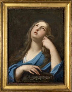 Peinture à l'huile de Pietro Rotari représentant Marie-Madeleine méditant sur la couronne de Thorn, 18ème siècle