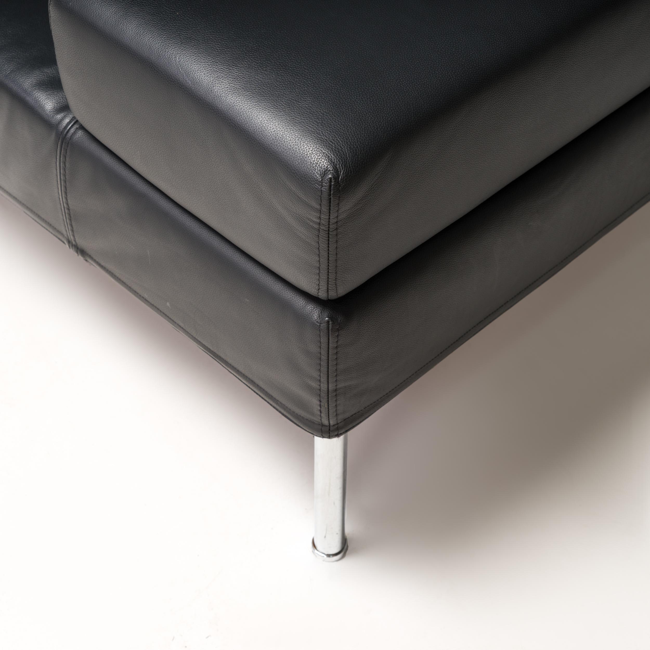 Pietro Arosio for Tacchini Black Leather Happy Hour Sofa 5