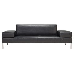 Pietro Arosio for Tacchini Black Leather Happy Hour Sofa