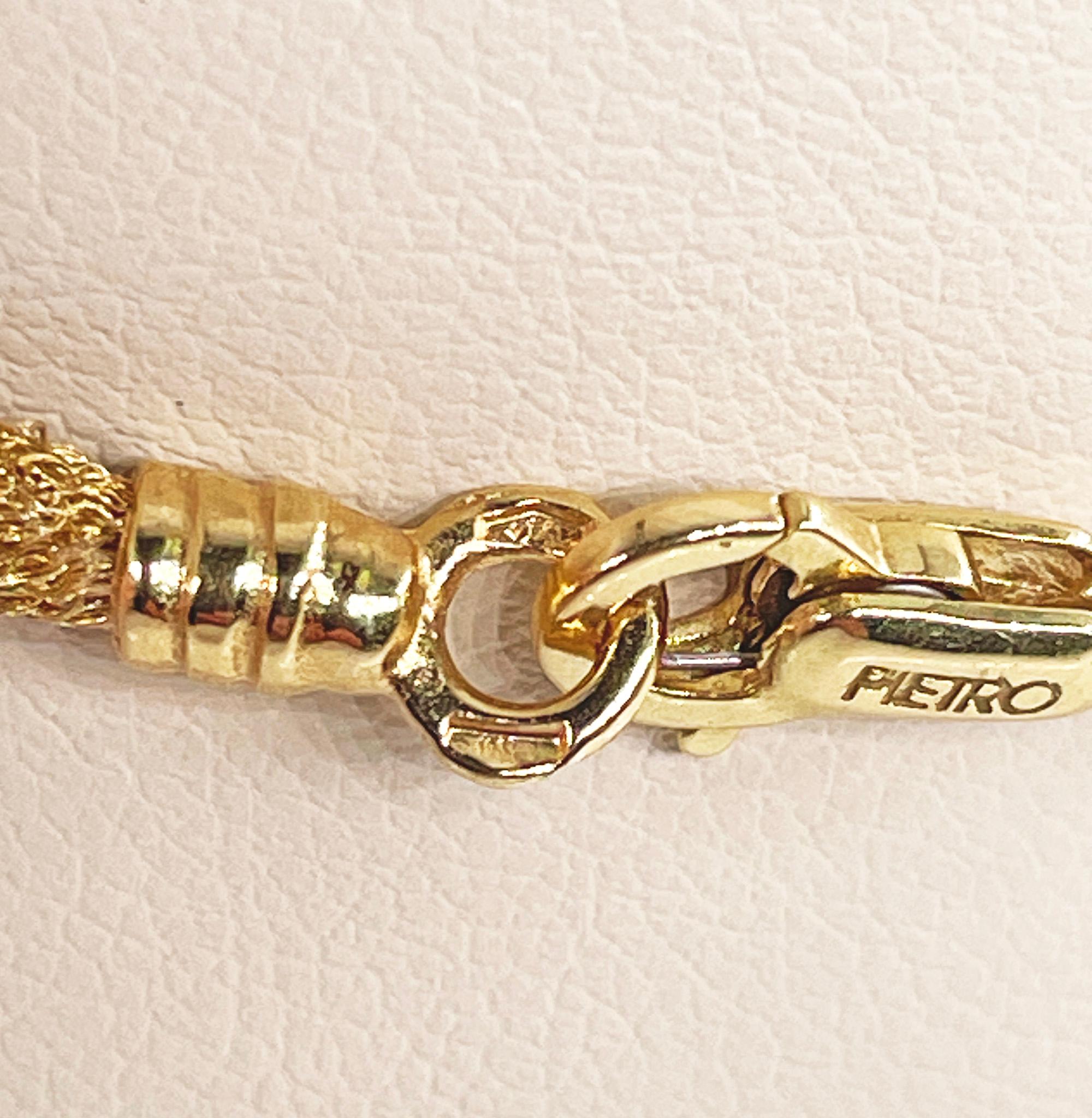 PIETRO BALESTRA Women's Bracelet Yellow Gold 18kt Gold Spun Mesh Silk with Onyx For Sale 11