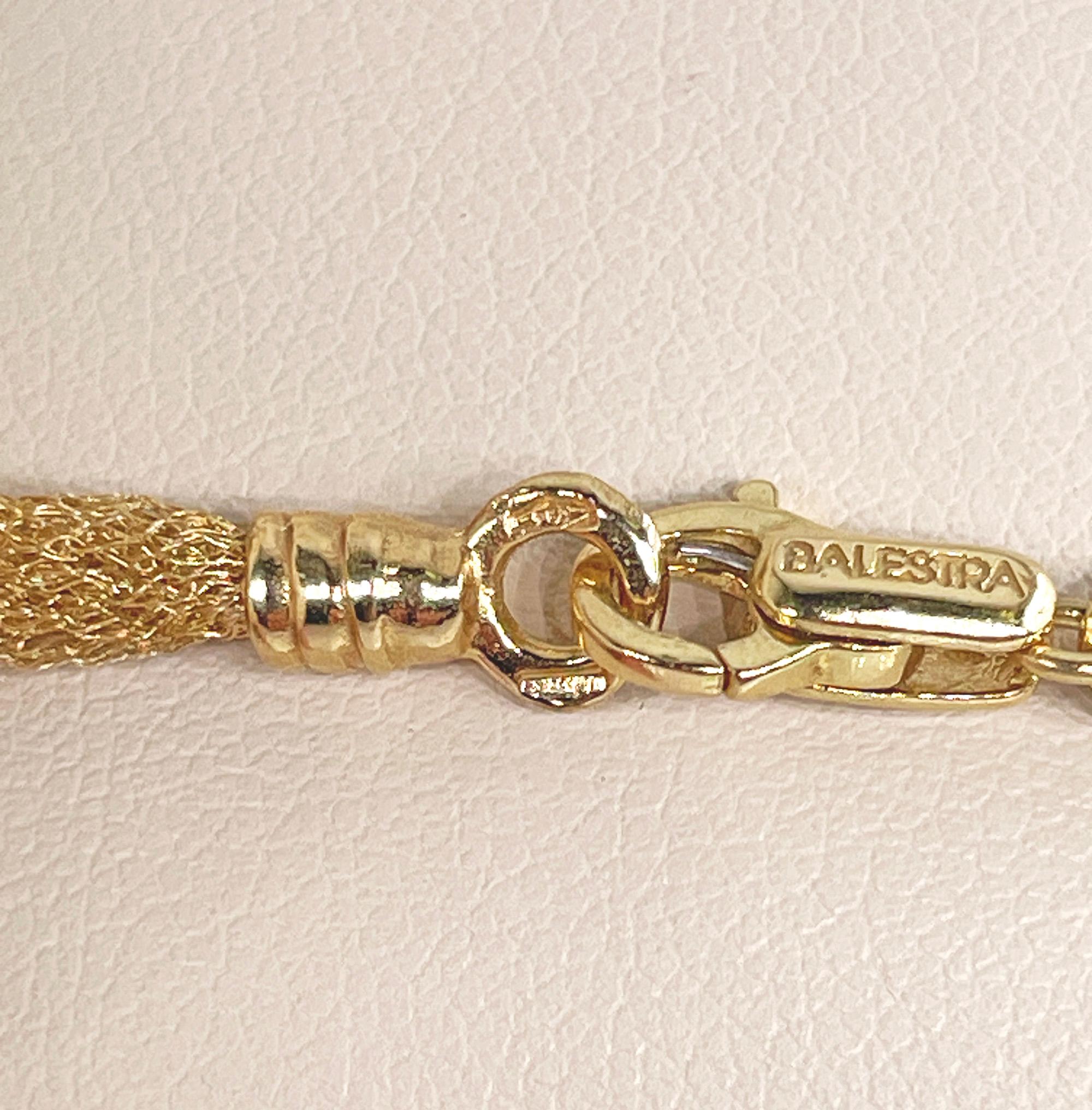 PIETRO BALESTRA Women's Bracelet Yellow Gold 18kt Gold Spun Mesh Silk with Onyx For Sale 12