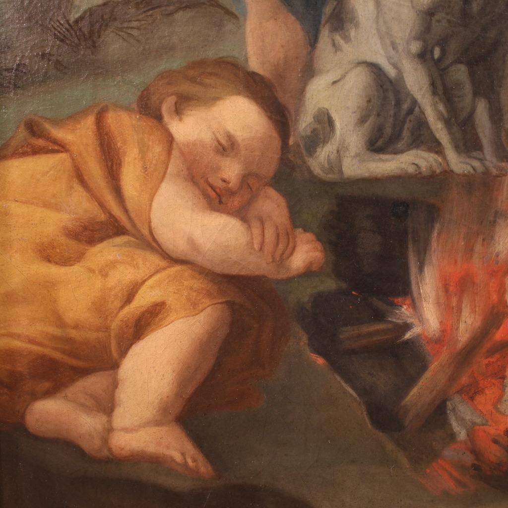 Pietro Bardellino 18th Century Oil on Canvas Italian Painting Winter Allegory 11