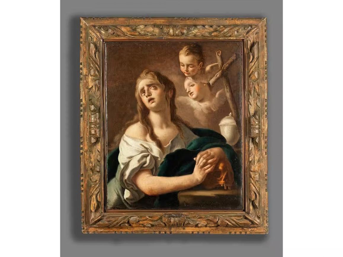 Gemälde Öl auf Leinwand, 18. Jahrhundert, Pietro Bardellino Mary Magdalene, Gemälde im Angebot 1