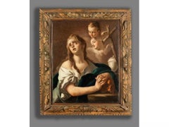 18th Century by Pietro Bardellino Mary Magdalene Painting Oil on Canvas
