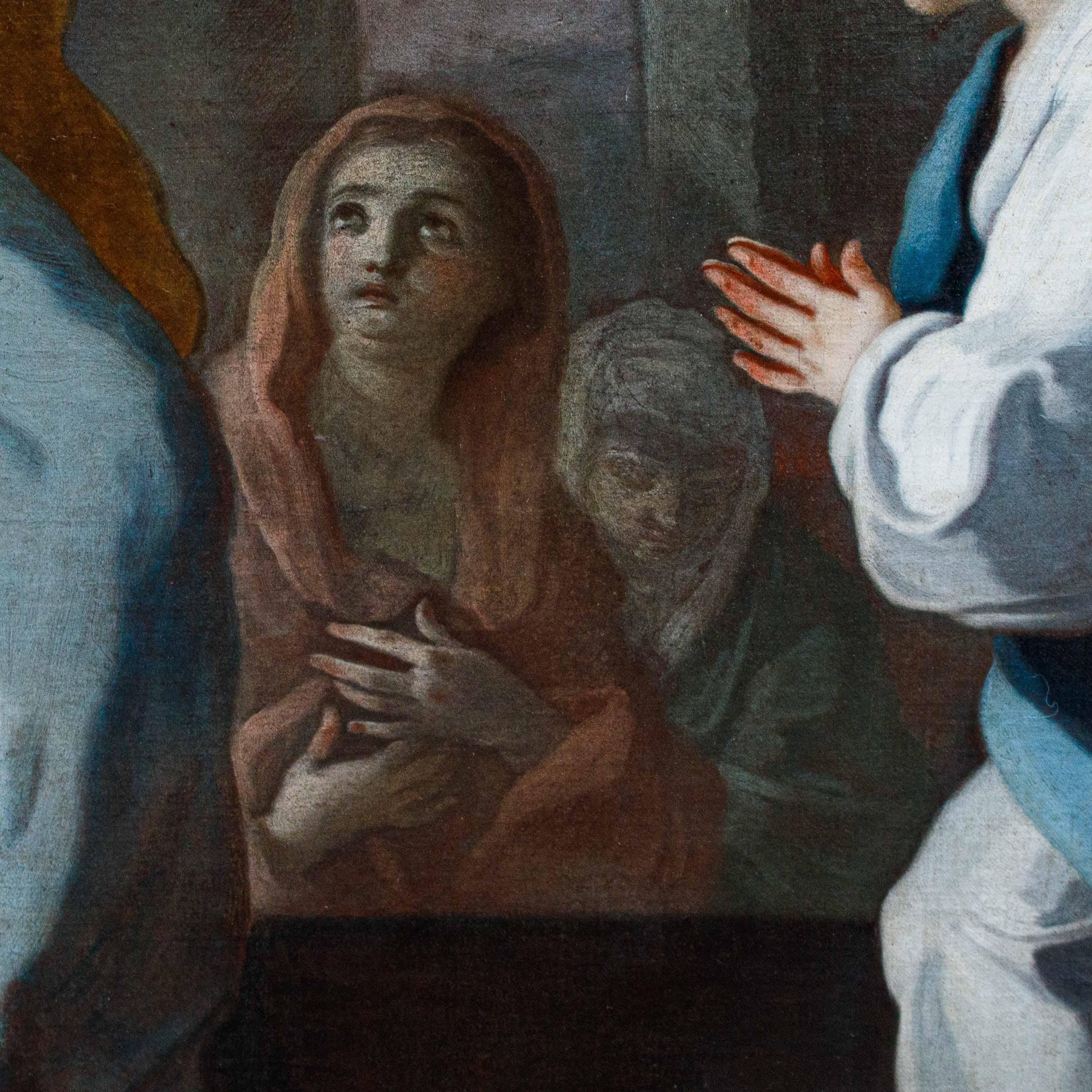 Presentation of Mary in the Temple Oil on canvas Scope of Pietro Bardellino For Sale 3