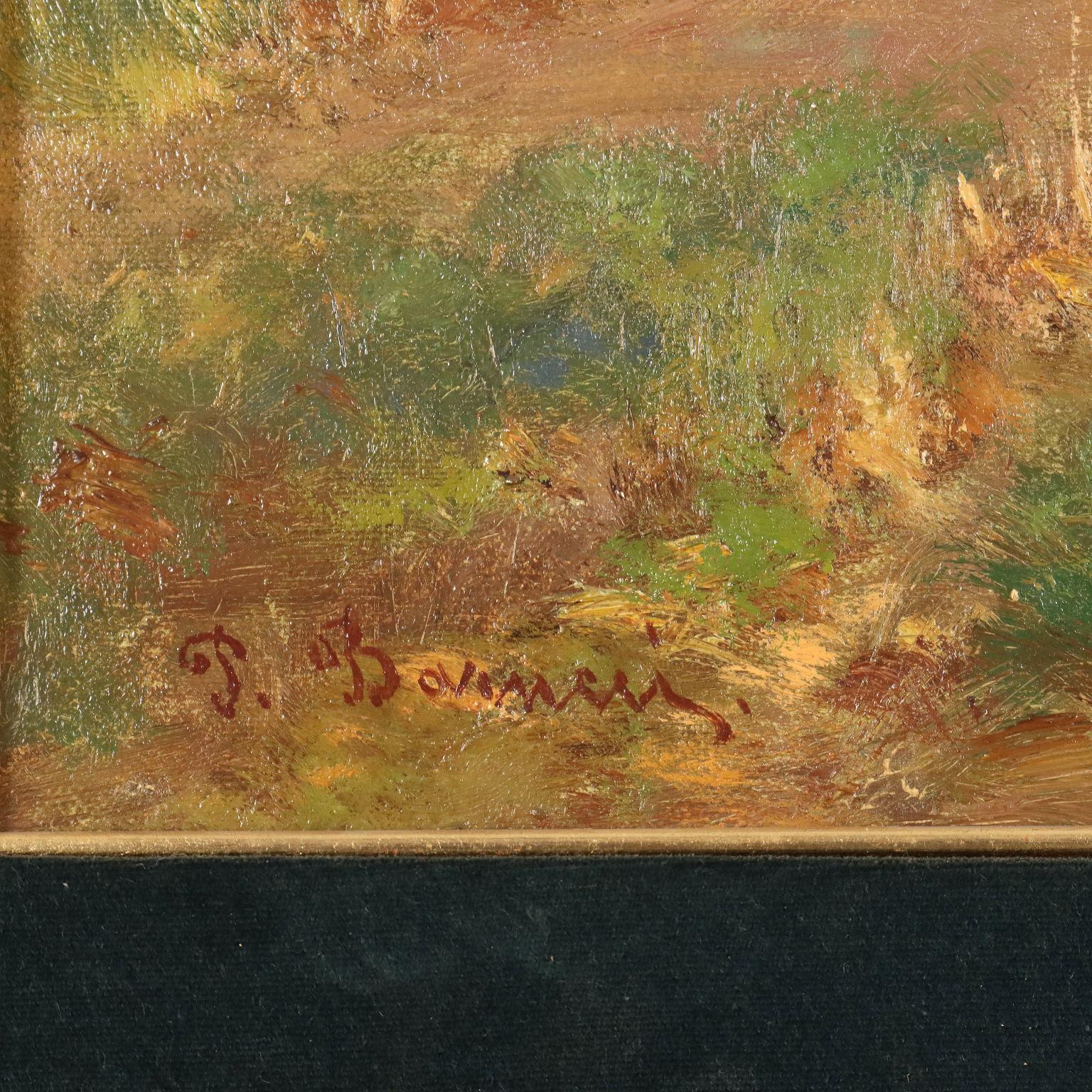 Painting by Pietro Barucci Country Scene with Figures 19th century For Sale 7