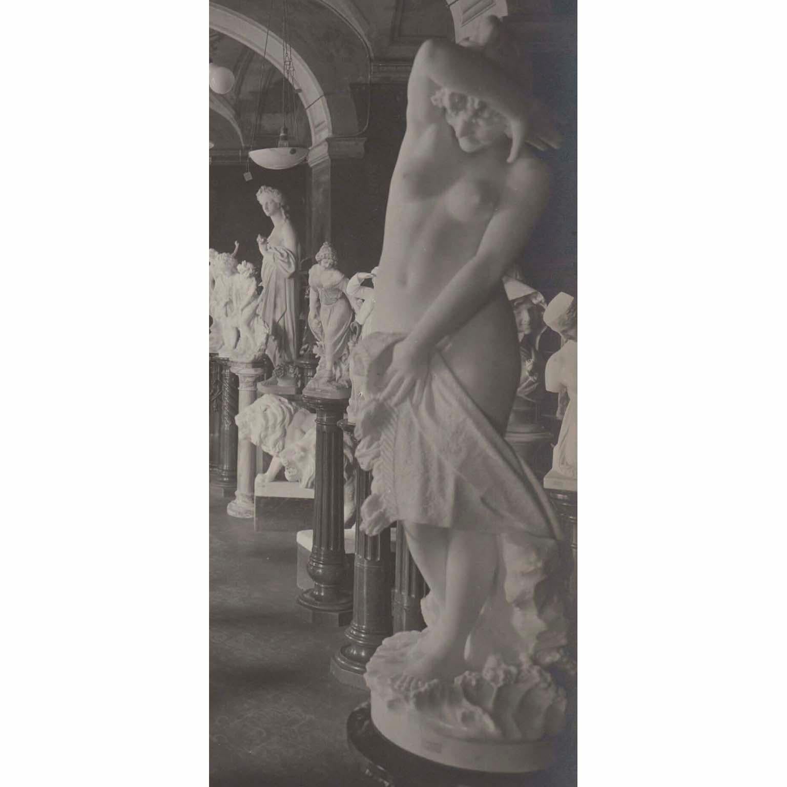Pietro Bazzanti a Carved Marble Figure Semi-Nude Young Bather Girl For Sale 6