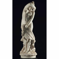 Pietro Bazzanti, Figura in marmo intagliato del 19° secolo Semi-Nudo di giovane bagnante