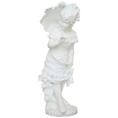 Pietro Barzanti, Marble Statue of a Young with an Umbreller, Figure