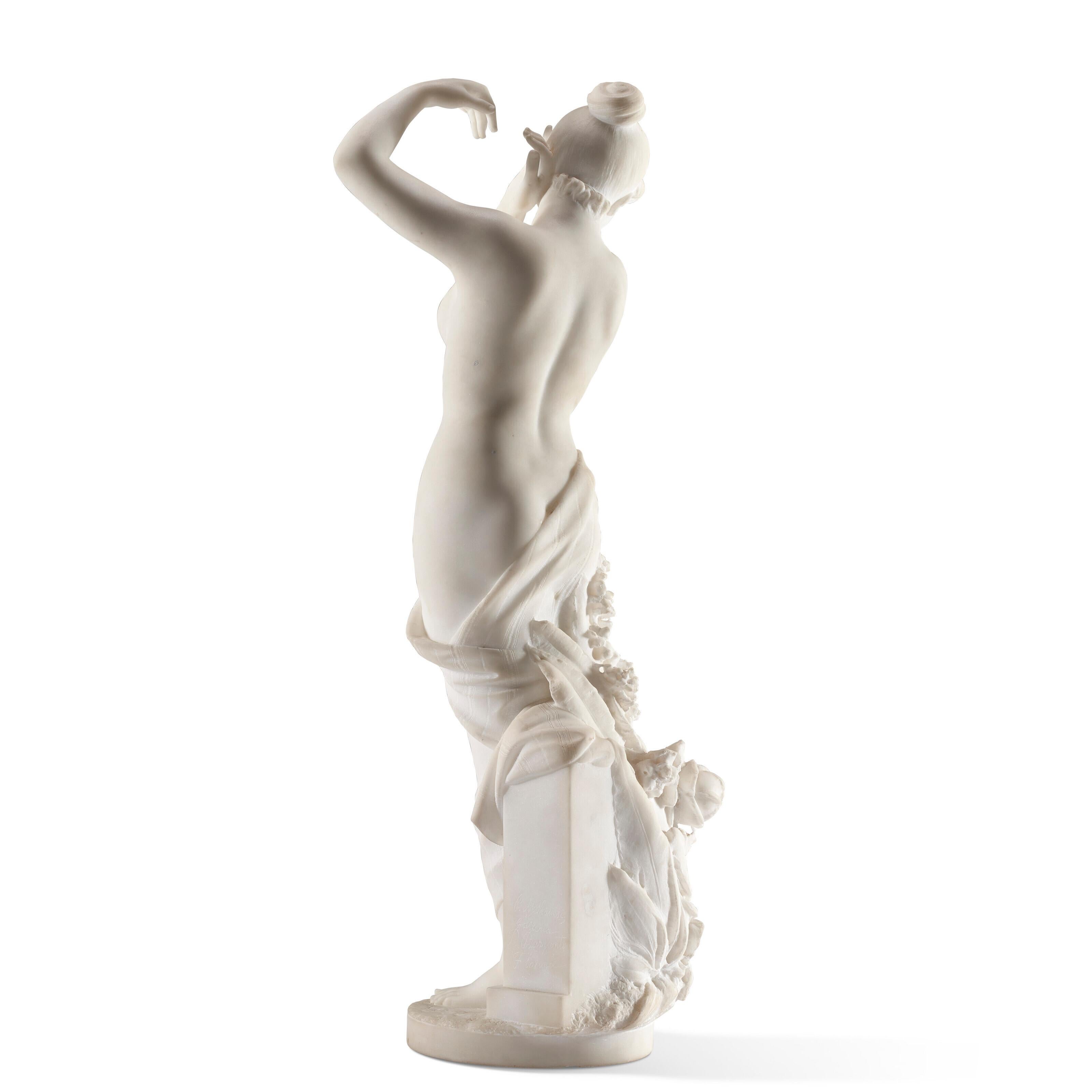 Allegory Of Spring - Gray Figurative Sculpture by Pietro Barzanti