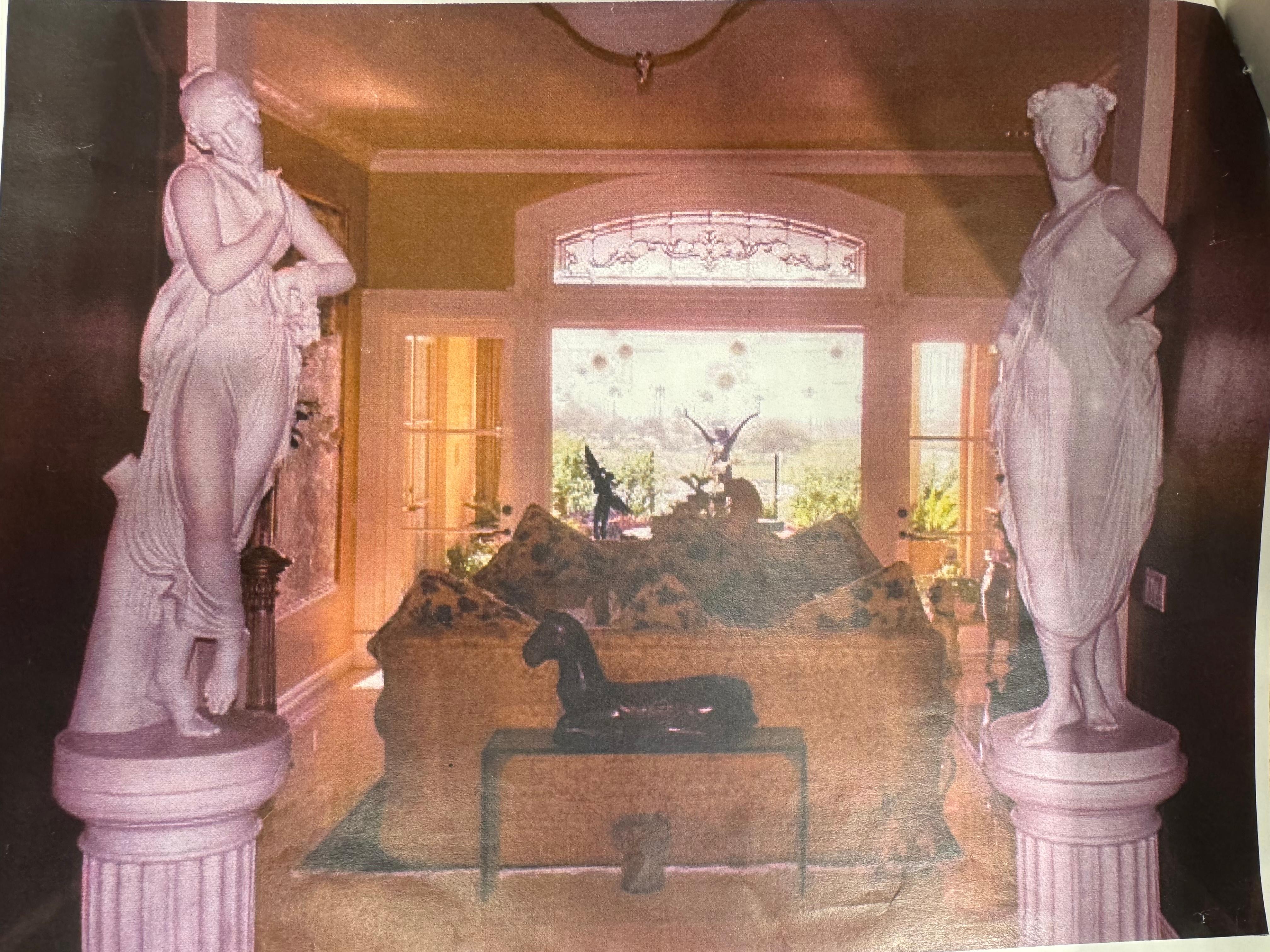 Pietro Bazzanti: Important Pair of Life-Size Carrara Marble Dancers After Canova For Sale 2