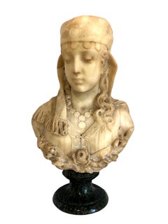 Busto in alabastro italiano del XIX secolo, probabilmente della "Cantica di Salomone" Shulamite