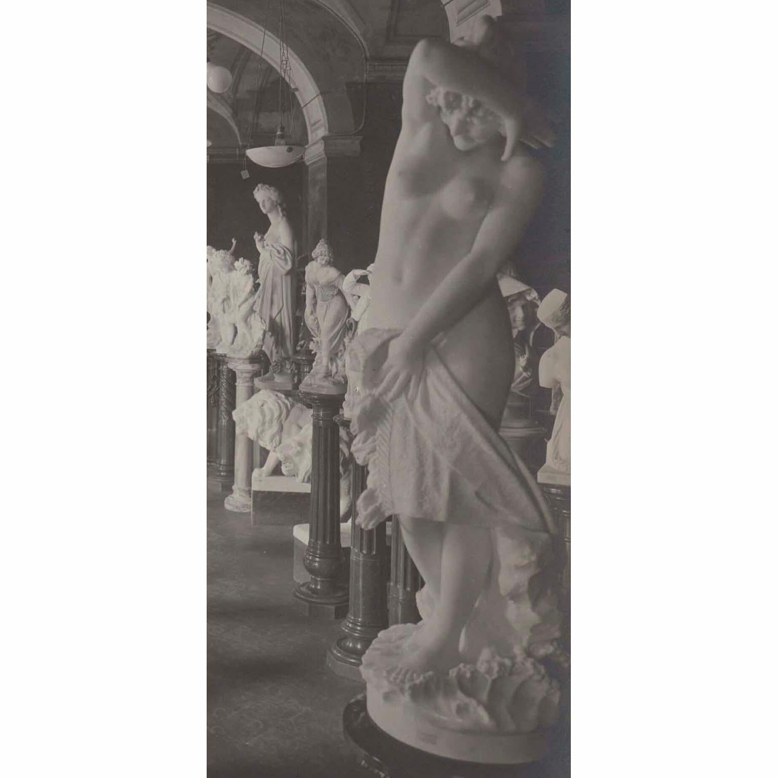 Pietro Bazzanti, Italian 19th Carved Marble Figure Semi-Nude Young Bather Girl For Sale 14