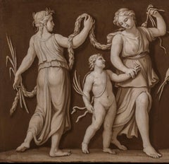 Fregio monocromo neoklassisch schmückt ein Thema mitologico