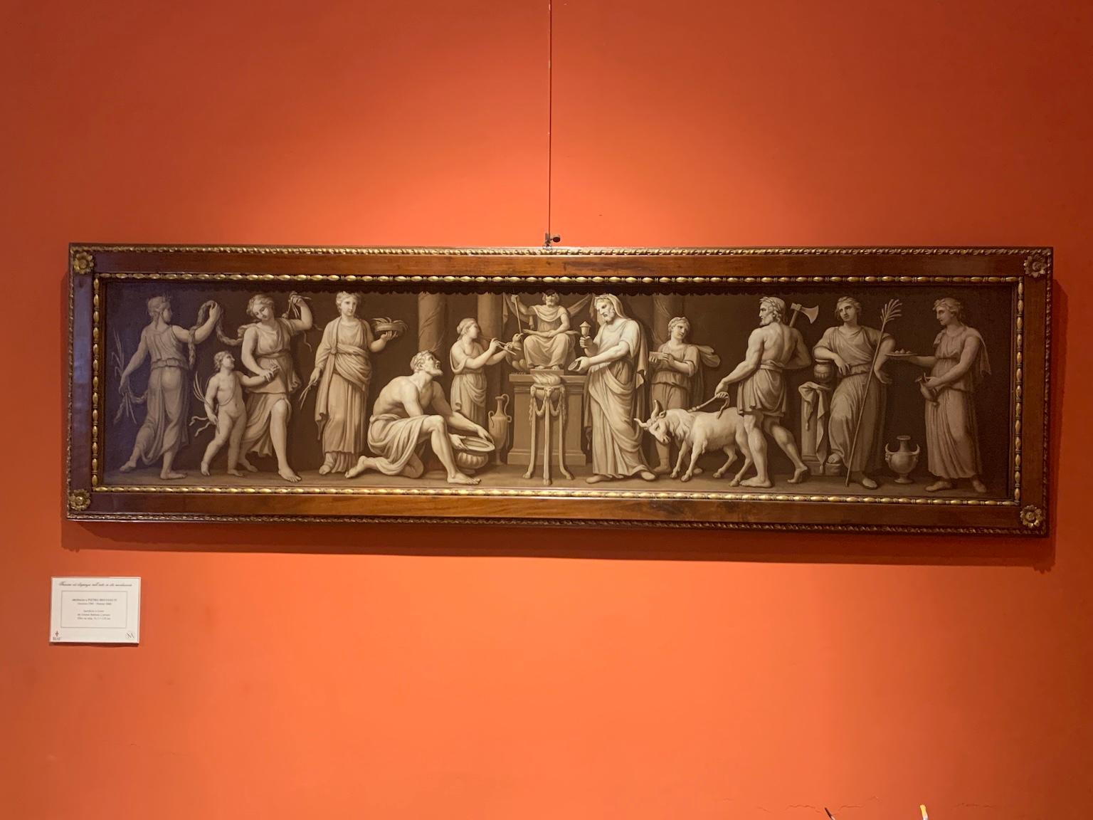 Pietro Benvenuti Figurative Painting - Fregio monocromo neoclassico toscano a tema mitologico