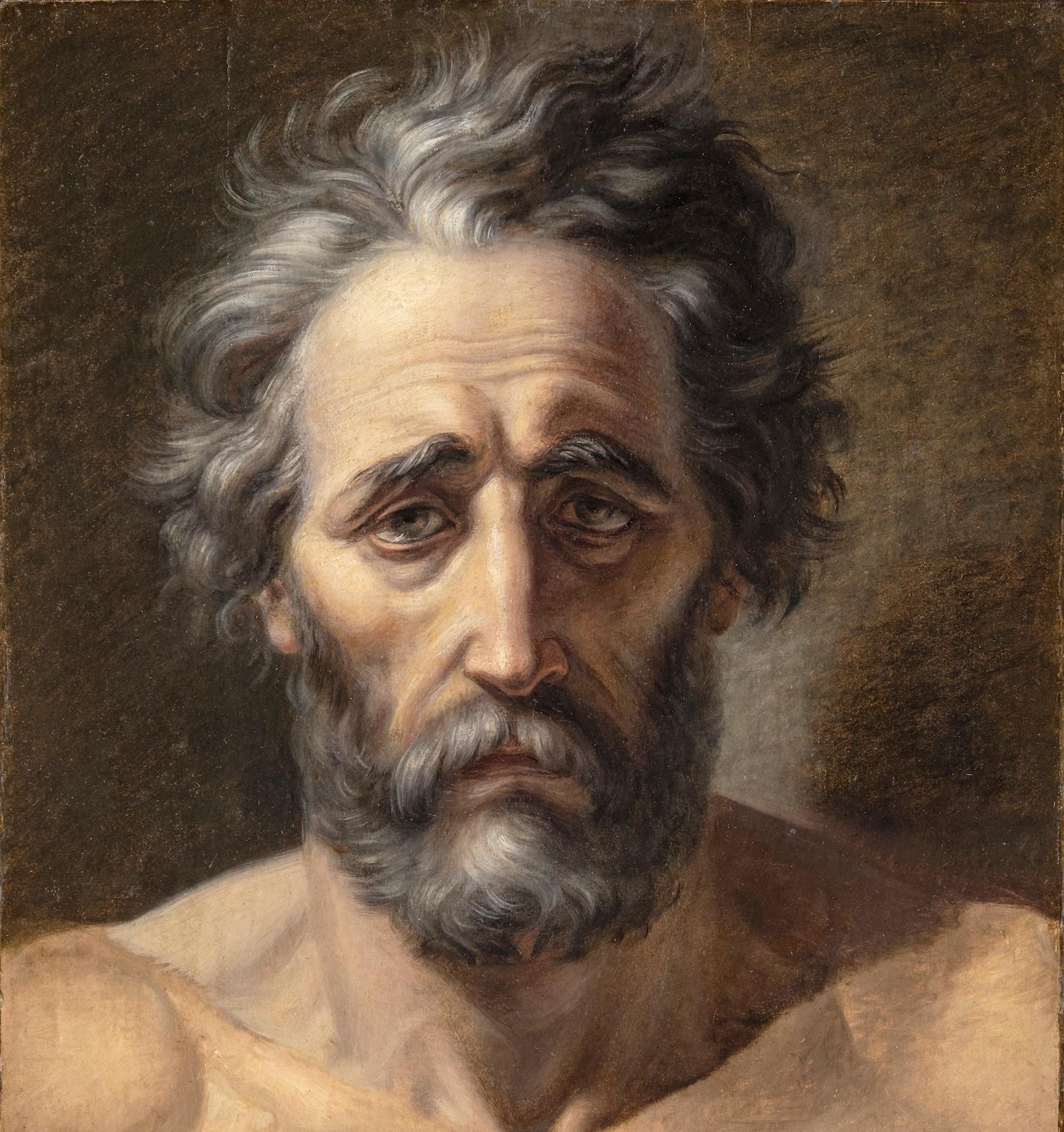 Ritratto figurativo storico neoclassico fiorentino del XIX secolo con cornice (Sonstige Kunststile), Painting, von Pietro Benvenuti