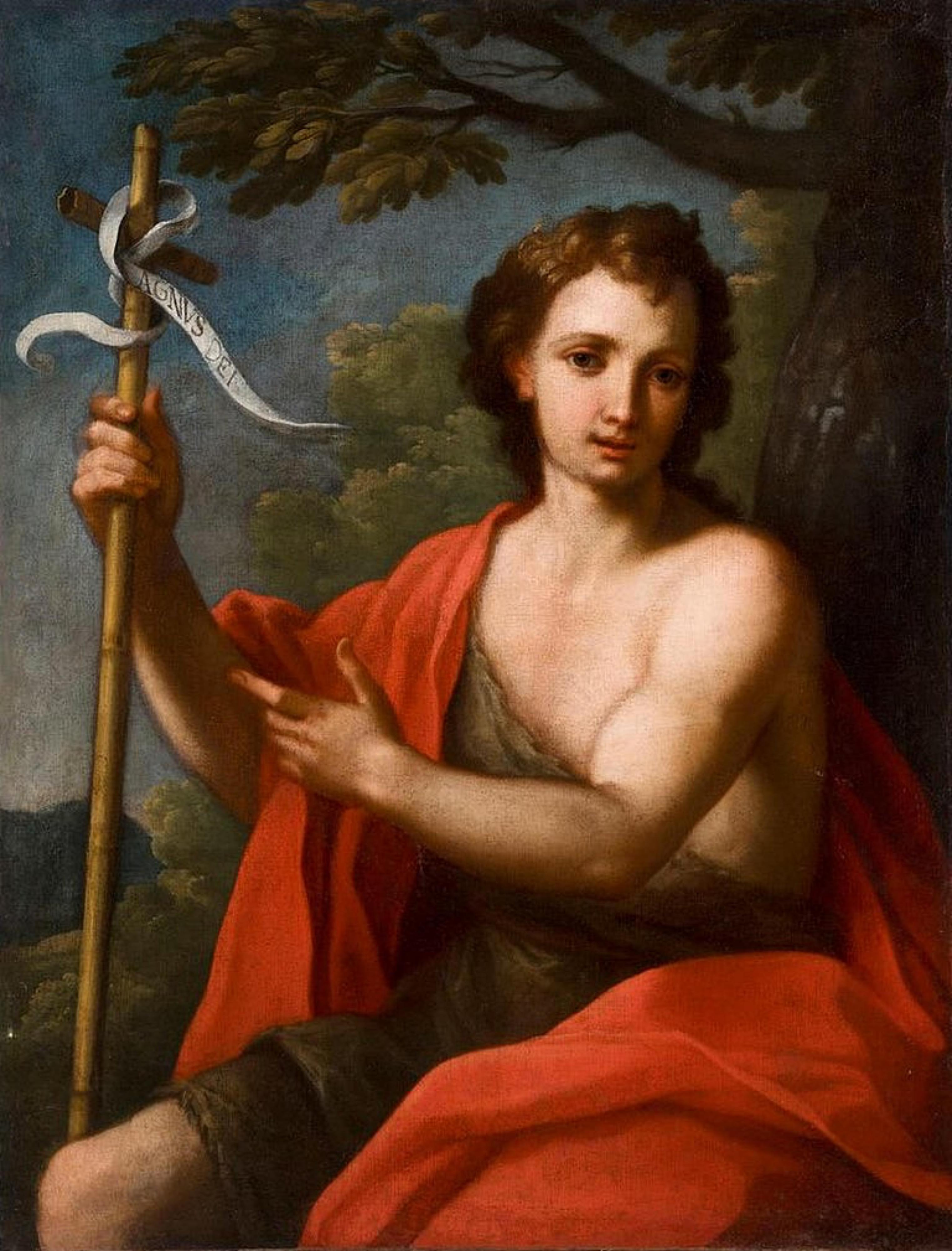 Pietro Bianchi (Rom 1694-1740) schrieb dem Heiligen Johannes dem Täufer in der Wüste (Geölt) im Angebot