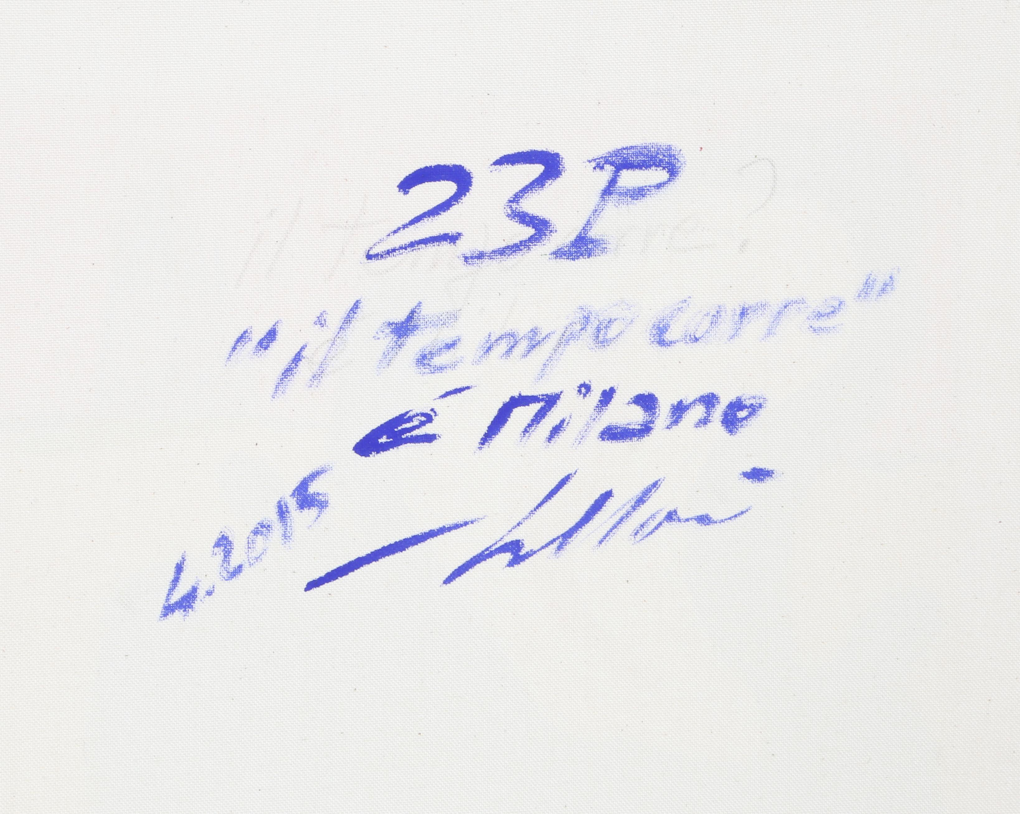 Il Tempo Corre (e Milano), Pintura Surrealista Pop de Pietro Bulloni en venta 2