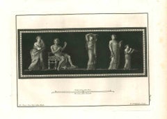 Ancient Roman Fresco - Original Etching by Pietro Campana - 18th Century