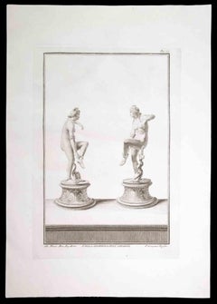 Antike römische Aktstatue aus der Antike – Original-Radierung von Pietro Campana – 18. Jahrhundert