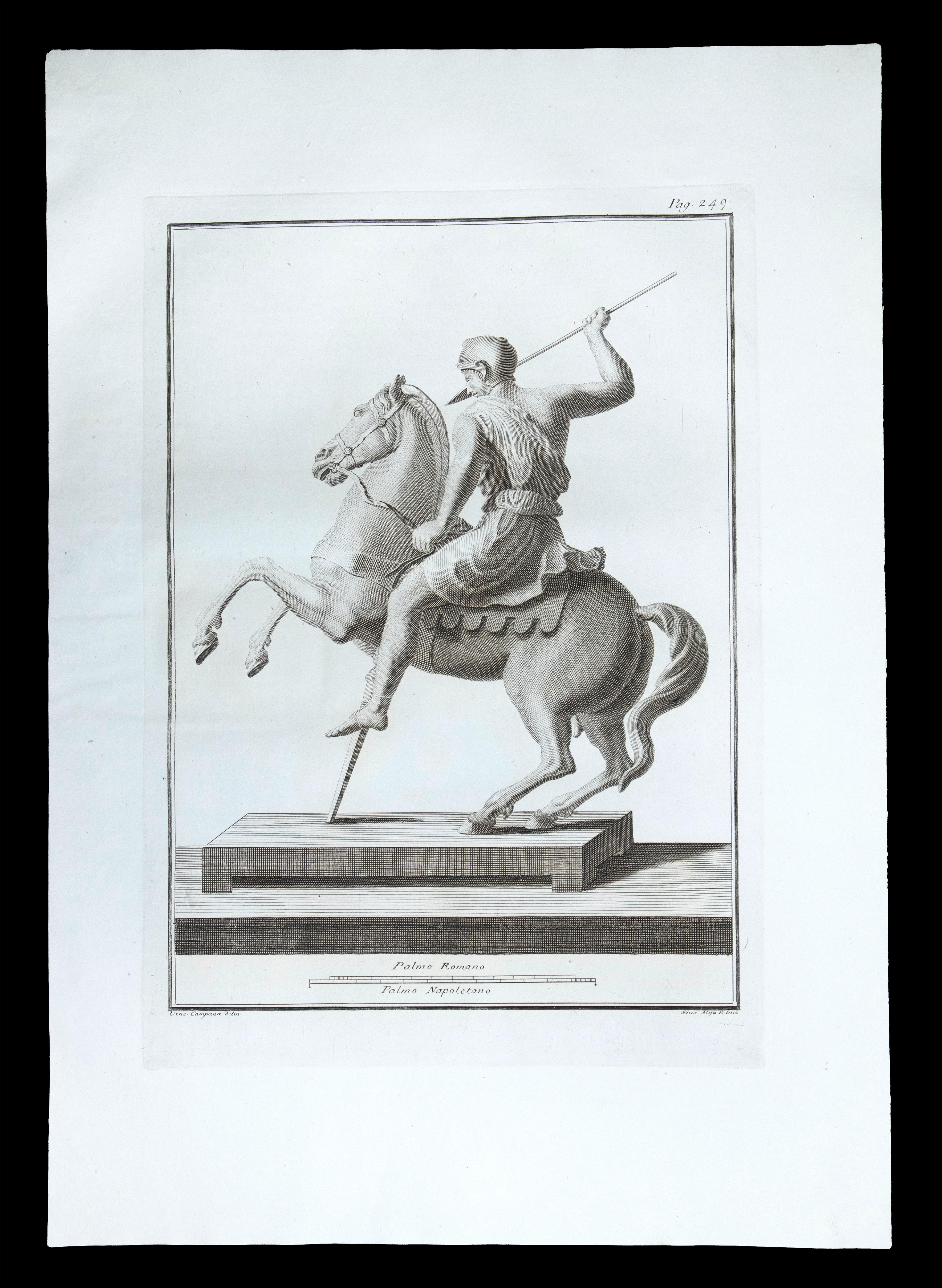 Statue romaine antique, de la série "Antiquités d'Herculanum", est une gravure originale sur papier réalisée par Pietro Campana au XVIIIe siècle.

Signé sur la plaque, en bas à gauche.

Bonnes conditions.

La gravure appartient à la suite d'estampes