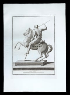Ancient Roman Statue - Original Etching by Pietro Campana - 1700s