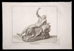 Dionysos, ancienne statue romaine -  Gravure de P. Campana - 18e siècle