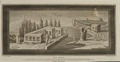 Flood In Ancient Roman Village - Etching by Pietro Campana - 18th Century