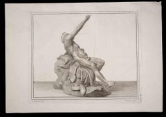 Ercole, antica statua romana - Acquaforte di P. Campana - XVIII secolo