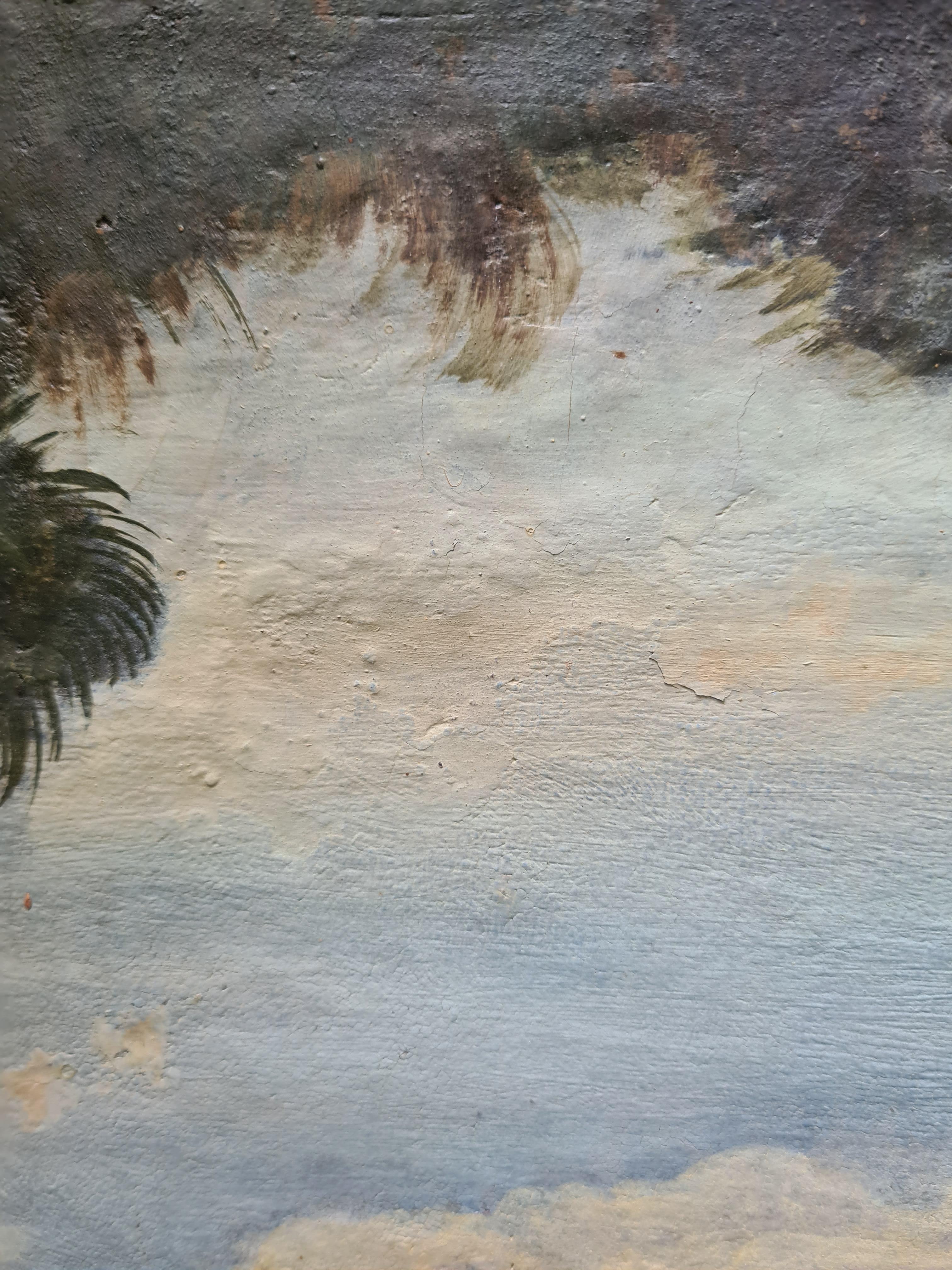 Grand Tour Pintura Veduta Capriccio del siglo XVIII, según Gennaro Greco en venta 8