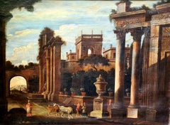 Grand Tour 18th Century Veduta Capriccio Painting, After Gennaro Greco