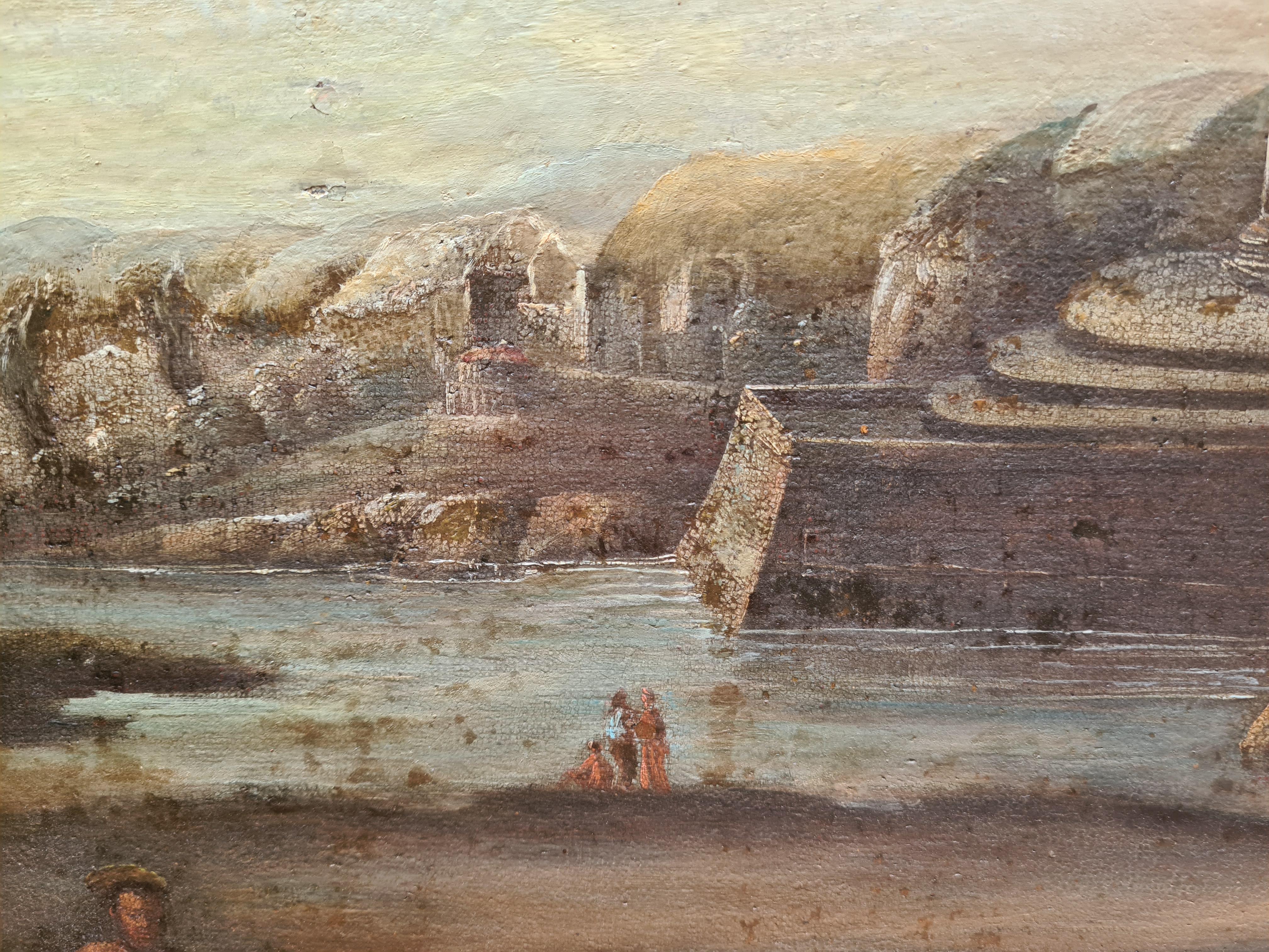 Coppia di dipinti di Capriccio di Veduta del 18° secolo, dopo Gennaro Greco in vendita 10