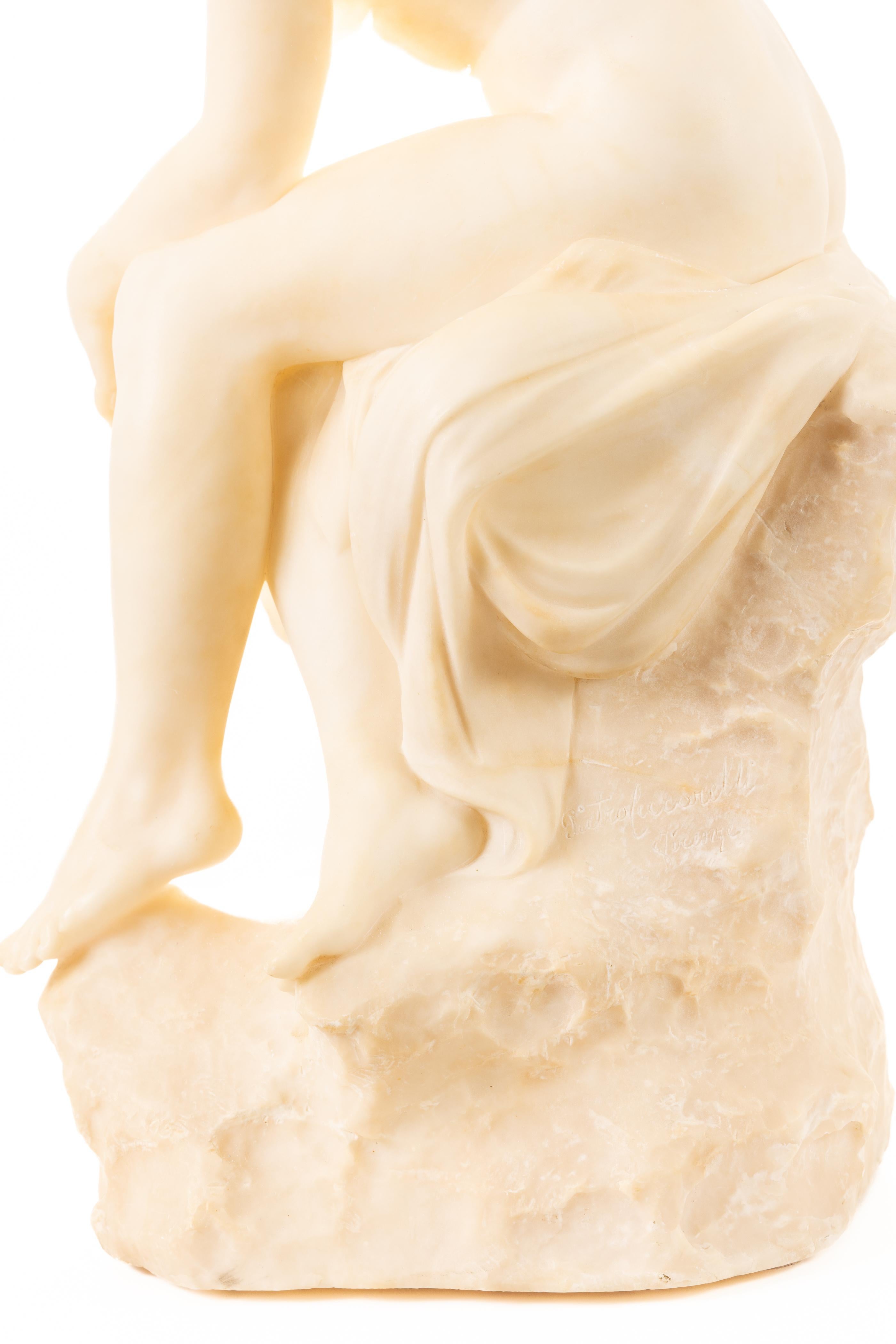 Jeune femme nue - Romantique Sculpture par Pietro Ceccarelli