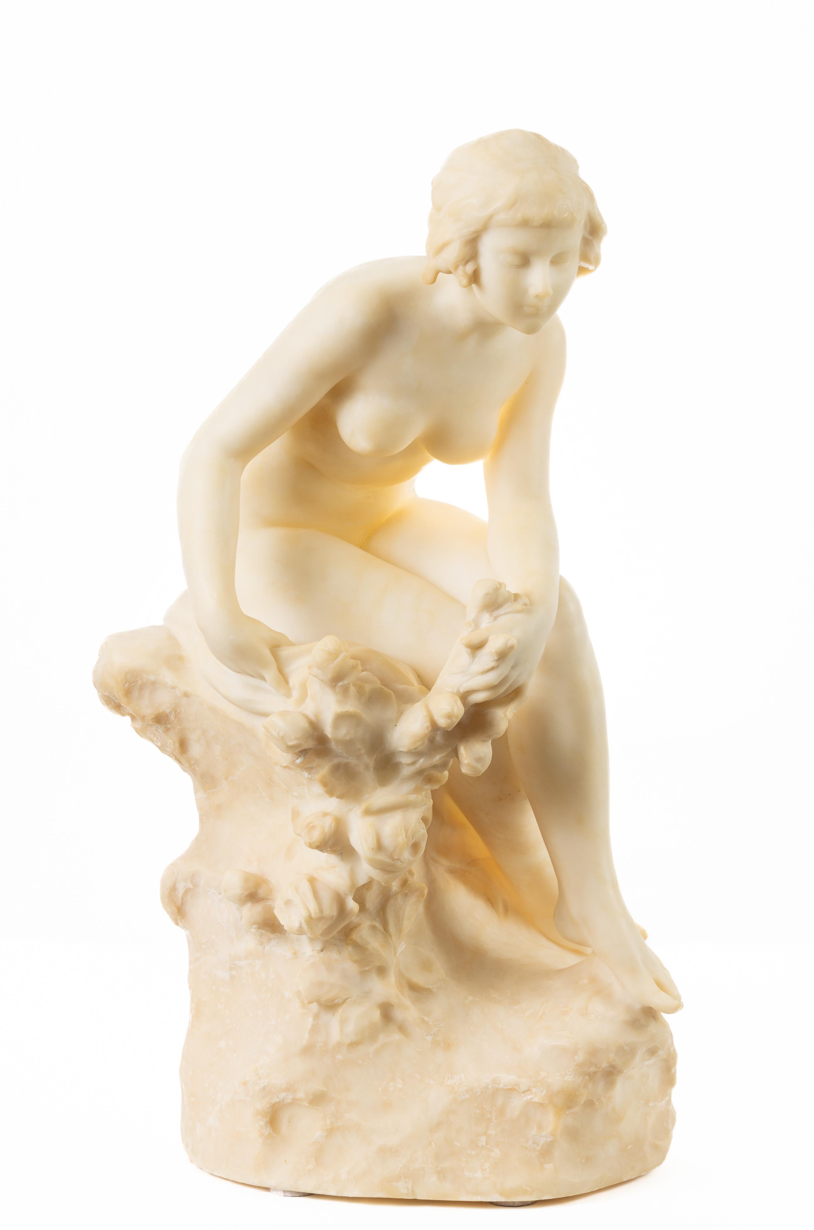 Nude Young Woman - White Nude Sculpture by Pietro Ceccarelli