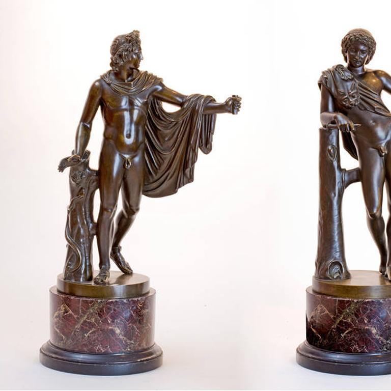 Pair of Figural Bronzes - Sculpture by Chiapparelli