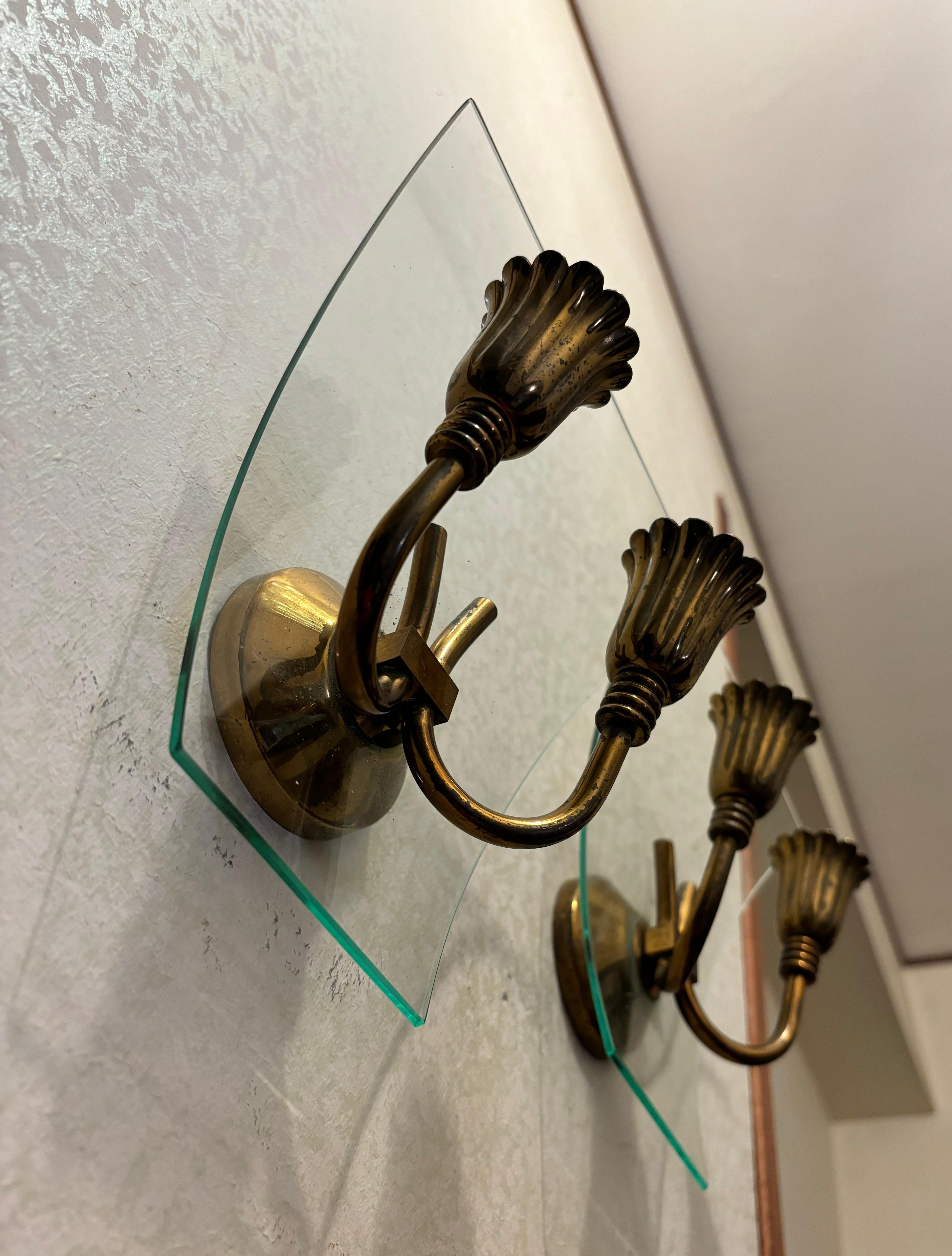 Metal Pietro church wall sconce Fontana Arte  20th century 1950 For Sale