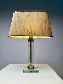 Pietro Chiesa, Brass & Glass Table Lamp for Fontana Arte , Italy (Old Edition)
