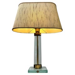 Pietro Chiesa, Tischlampe aus Messing und Glas für Fontana Arte, Italien (Gealterte Auflage)