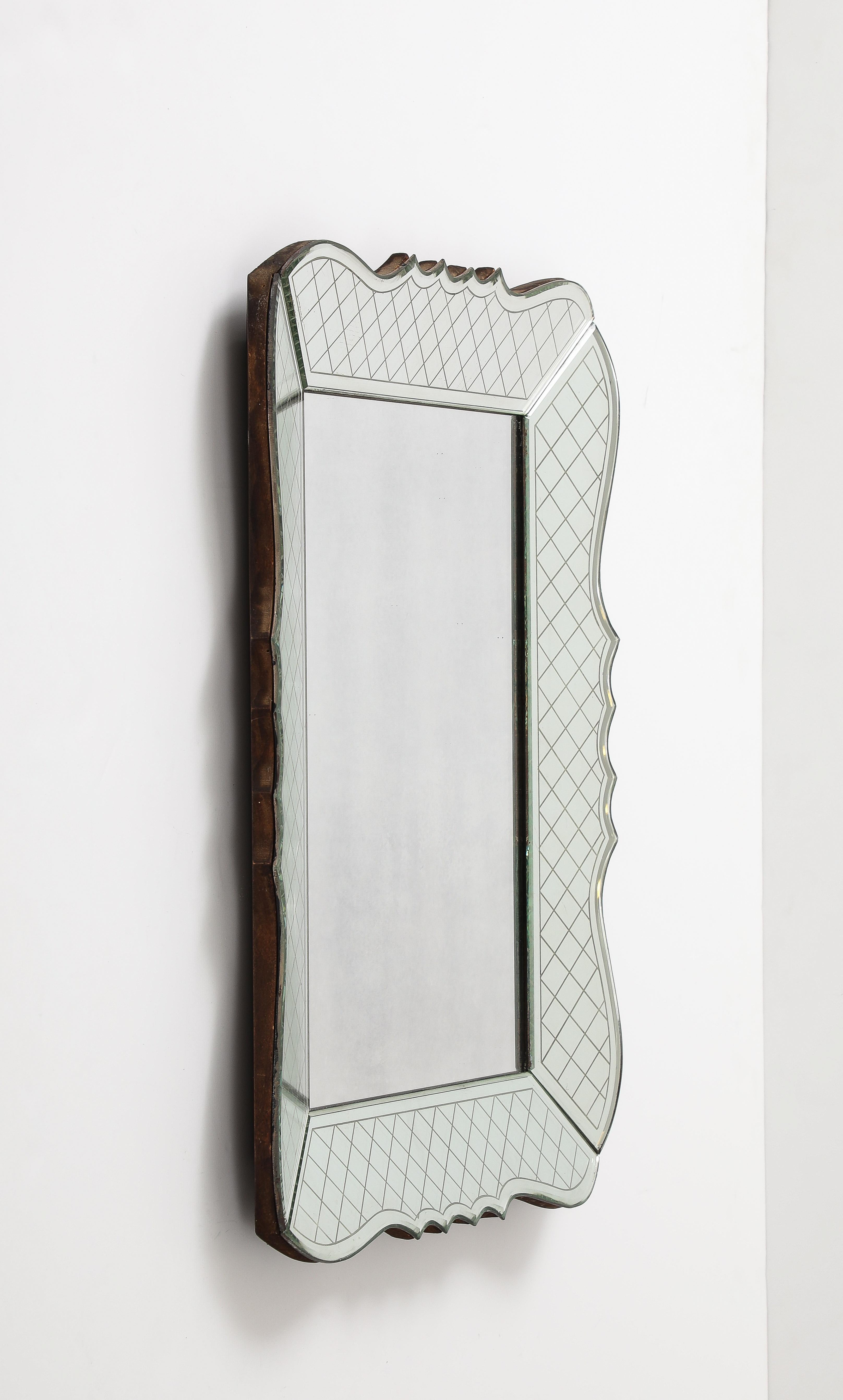 Espejo Fontana Arte de Pietro Chiesa, Italia, c. 1930, firmado Moderno de mediados de siglo en venta