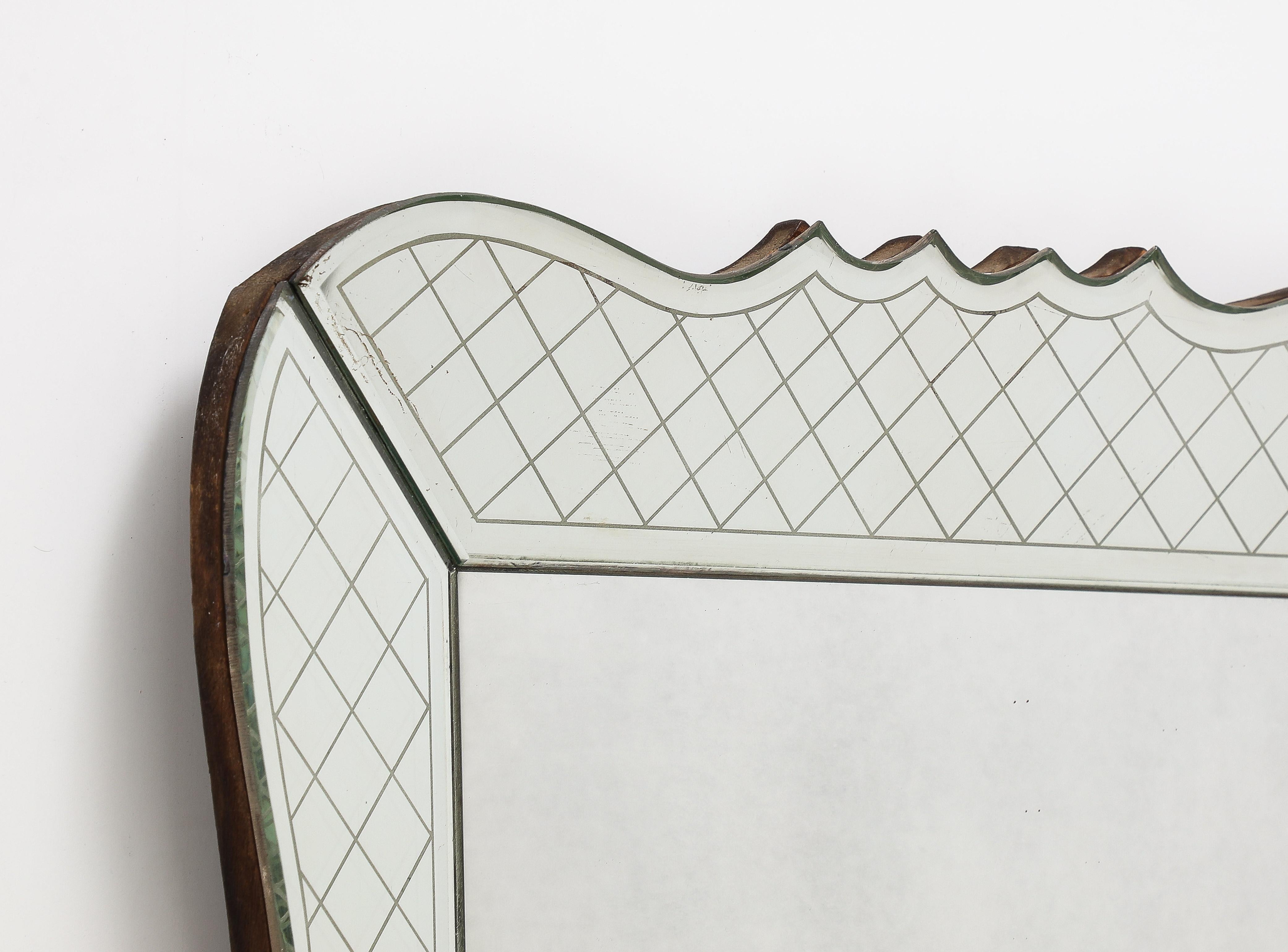 Espejo Fontana Arte de Pietro Chiesa, Italia, c. 1930, firmado en Bueno estado para la venta en Brooklyn, NY