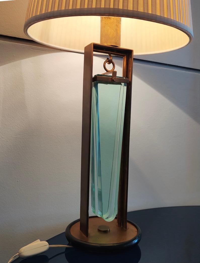 Pietro Chiesa Fontana Arte Table Lamp Brass Glass 1940 Italy 9