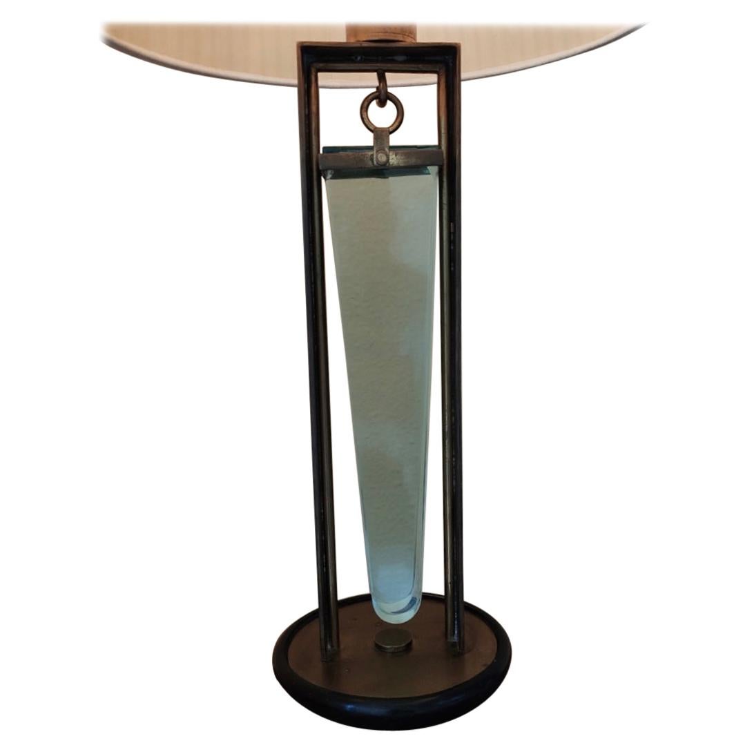Pietro Chiesa Fontana Arte Table Lamp Brass Glass 1940 Italy