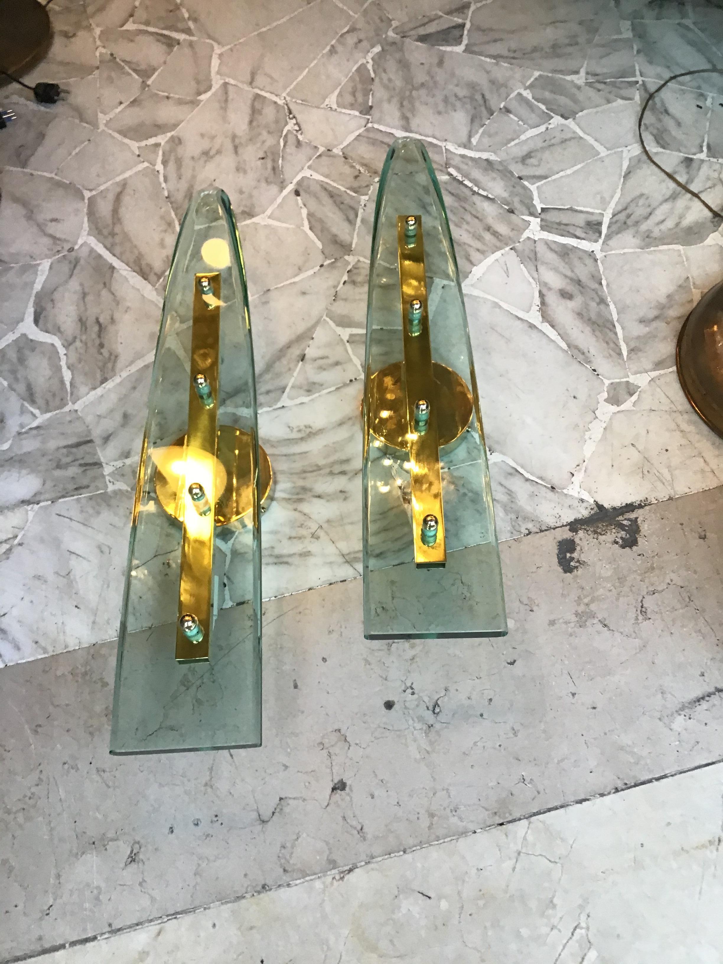 Pietro Chiesa Fontana Arte Vetro Ottone 1940 Italy For Sale 6